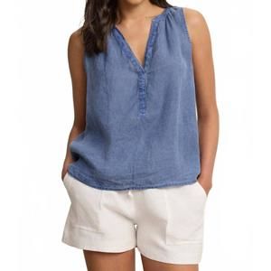 NEW VELVET BY GRAHAM & SPENCER tacy top in indigo